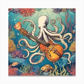Octopus Guitar Canvas Print