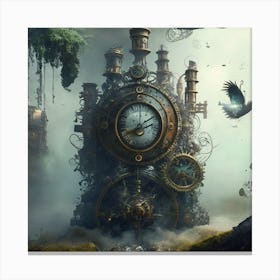 Steampunk Clock Canvas Print