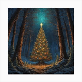 Christmas Tree In The Forest 99 Canvas Print