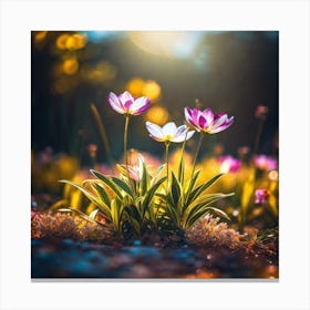 Tulips In The Sun Canvas Print