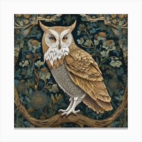 Owl On A Branch 3 Canvas Print