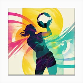 Soccer Player Holding A Ball Canvas Print