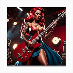 Red Haired Rocker Canvas Print