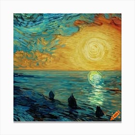 Abstract Sunset Canvas Print