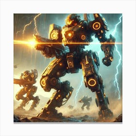 A Sci Fi Depiction Of Helios Vanguard Mechs Canvas Print