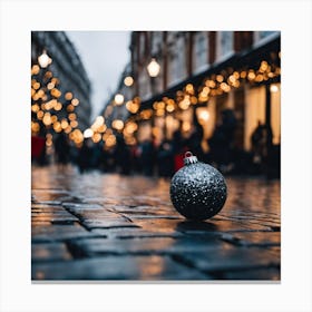 Christmas Ball On The Street 1 Canvas Print