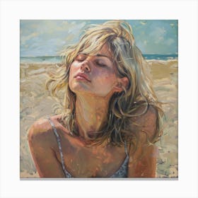 Beautiful Girl On The Beach Canvas Print
