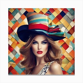 Woman In A Hat 7 Canvas Print