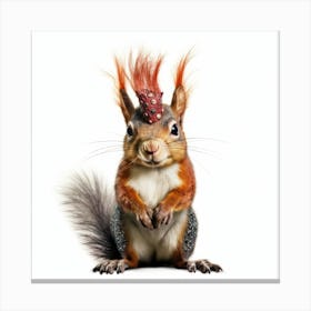 Squirrel With A Mohawk Canvas Print