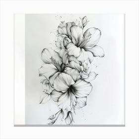 Black And White Flowers Canvas Print