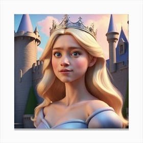 The Princess and her Fairytale Castle Canvas Print