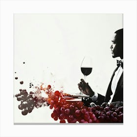 Man Drinking Wine Canvas Print