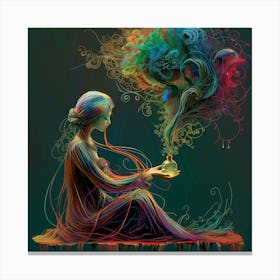 Genie in a bottle, artwork print Canvas Print
