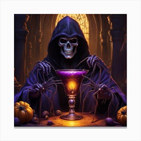 Skeleton Holding A Potion Canvas Print