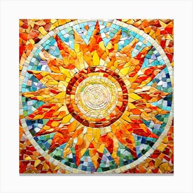 Mosaic Sun A Sun Created From A Mosaic Of Small Tiles 21 Canvas Print