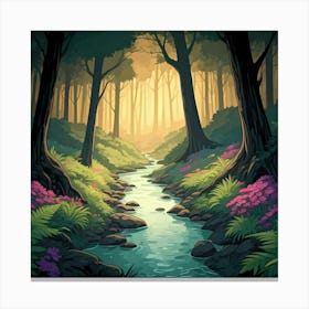 Forest Stream Canvas Print