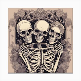 Three Skeletons Canvas Print