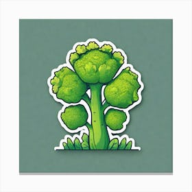 Broccoli Sticker Canvas Print
