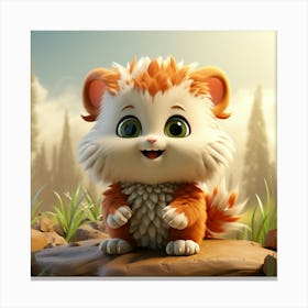 Cute Cartoon Squirrel 1 Canvas Print