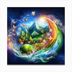 Rainbow Planet Canvas Print