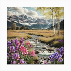 Irises In The Mountains 1 Canvas Print