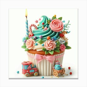 Birthday Cupcake Canvas Print