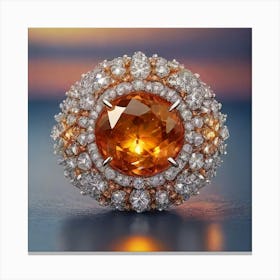 Orange Diamond Ring Canvas Print