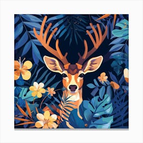 Deer In The Jungle 1 Canvas Print