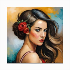 Portrait of a beautiful girl Canvas Print