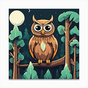 Owl In The Forest 104 Canvas Print