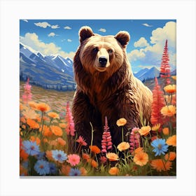 Bear In The Meadow 1 Canvas Print