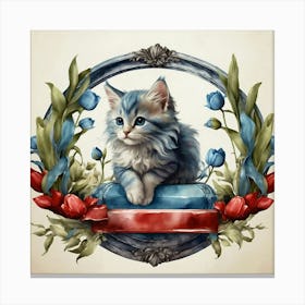 Blue Kitten Canvas Print