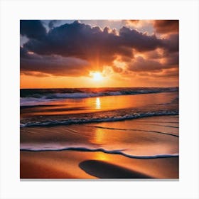 Sunset On The Beach 258 Canvas Print