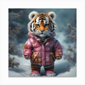 Tiger In The Snow Canvas Print