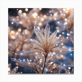 Frosty Branches With Lights Canvas Print