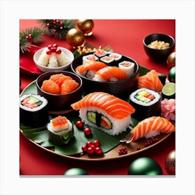 Christmas Sushi appetizers Canvas Print