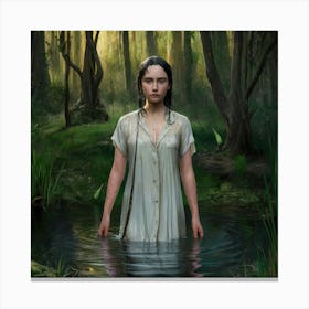 Girl In The Water 1 Canvas Print