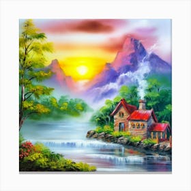 Multicolored landscape. 15 Canvas Print