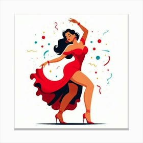 Line Art Salsa Dancer 1 Canvas Print