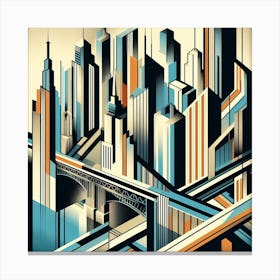 Abstract Cityscape Canvas Print