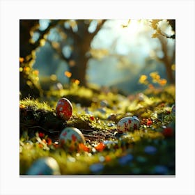 Easter Eggs In The Forest 2 Canvas Print