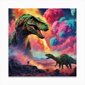 Dinosaurs In The Sky Canvas Print