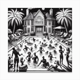 Pool Party Canvas Print