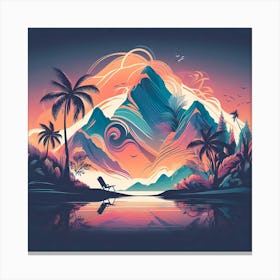 Sunset In The Mountains Canvas Print