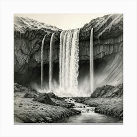 Waterfall In Iceland Canvas Print