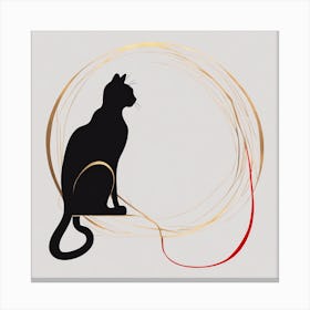 Cat In A Circle Canvas Print
