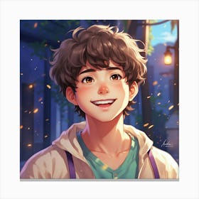 Anime Boy Smiling Canvas Print