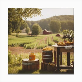 Farm Table In The Countryside Canvas Print