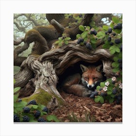 Fox In A Tree 2 Canvas Print