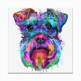 Schnauzer Splash Art Cute Schnauzer Owners Gifts Canvas Print